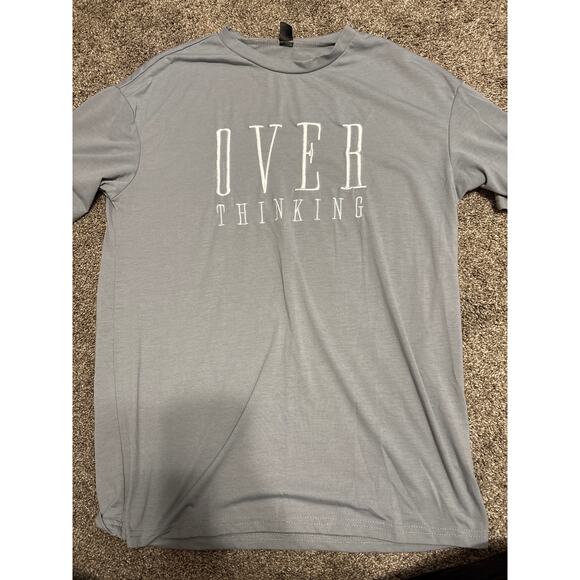 ROMWE Gray Overthinking Oversized Tee Women's Size Small - Picture 1 of 3
